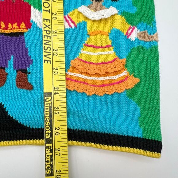 STORYBOOK KNITS Sweater Women's Medium Multicolor Cardigan Peace Love Diversity - Picture 12 of 15